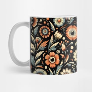 Orange Floral Motif Mug